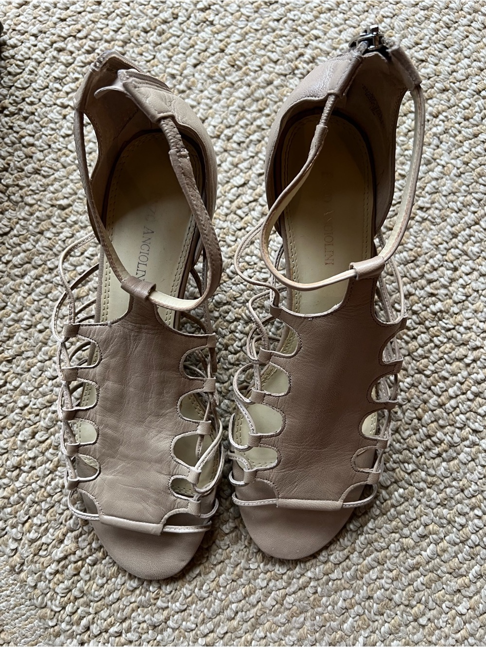 NWT Leather Cage Heels